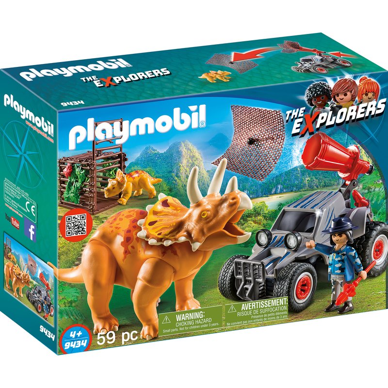 Playmobil - Cercetatori - Automobil si Triceratops