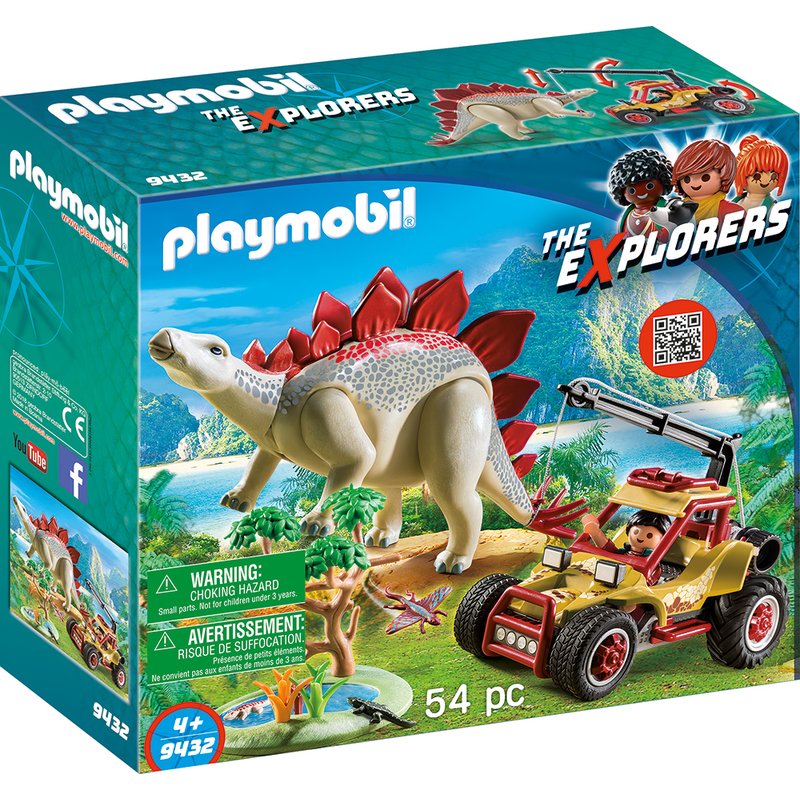 Playmobil - Cercetatori - Masina de teren si Stegosaurus