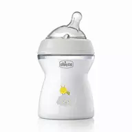Biberon anticolici, Chicco, Natural Feeling, Plastic, Cu tetina Din silicon moale, Pentru hranire alternativa, Potrivit pentru nou-nascuti si sugari, Fara BPA, 250 ml, 2 luni+, Bej