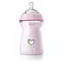 Biberon anticolici, Chicco, Natural Feeling, Plastic, Cu tetina Din silicon moale, Pentru hranire alternativa, Potrivit pentru nou-nascuti si sugari, Fara BPA, 330 ml, 6 luni+, Roz