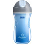 Canuta termica, Chicco, Cu forma ergonomica si pai incorporat, Fara BPA, 266 ml, 14 luni+, Albastru - 1