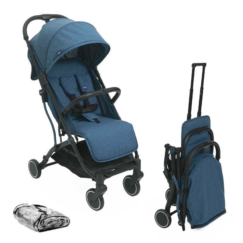 Carucior sport, Chicco tip troler, Trolley Me, Pliere cu o singura mana, Cu protectie de ploaie, Greutate redusa: 7 kg, Sustine 15 kg, 0 luni+, Calypso Blue