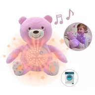 Lampa de veghe, Chicco, Ursulet, Cu proiectii, Cu 30 minute de melodii si sunete ale naturii, Lavabila in masina de spalat, 0 luni+, Roz