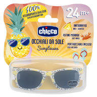 Ochelari de soare, Chicco, Pentru copii, Protectie UVA si UVB categoria 3, Lentile antizgarieturi, 24 luni+, Model floral, Alb