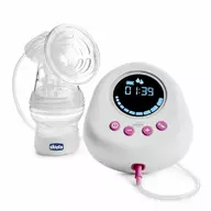 Pompa electrica de san, Chicco, Cu functie de ejectie si de pompare a laptelui, Cu utilizare dubla prin baterii tip AA sau curent electric, 0 luni+, Roz