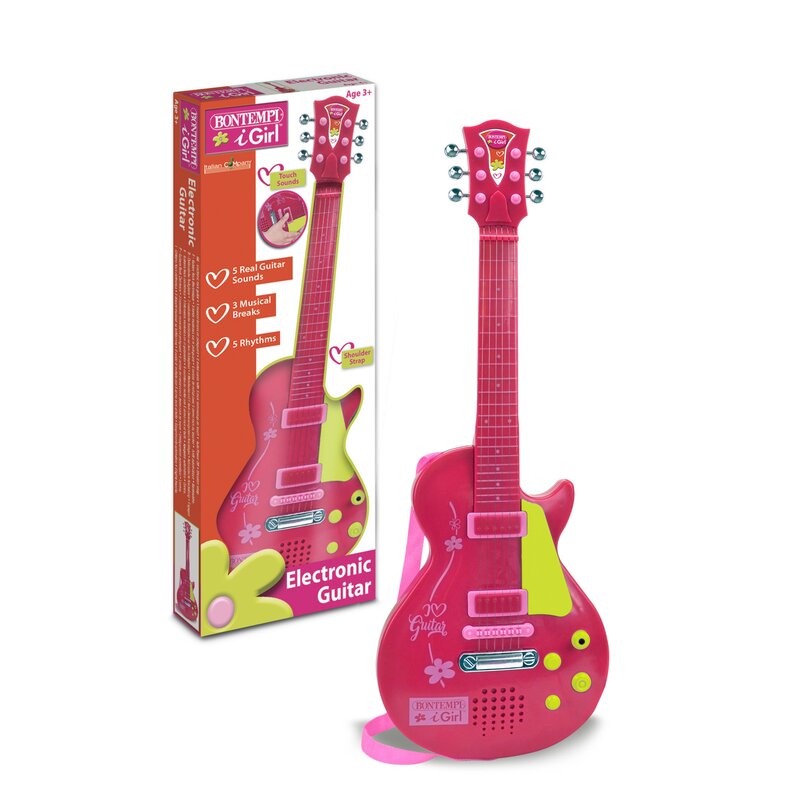 Bontempi - Chitara Electronica Rock 56 cm, Roz