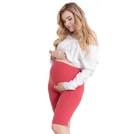 Colanti scurti, Pentru gravide, Cu talie speciala, Certificati Oeko Tex Standard 100, Din bumbac si elastan, Masura S, Rosu