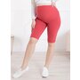 Colanti scurti, Pentru gravide, Cu talie speciala, Certificati Oeko Tex Standard 100, Din bumbac si elastan, Masura XL, Rosu - 11