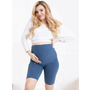 Colanti scurti, Pentru gravide, Cu talie speciala, Certificati Oeko Tex Standard 100, Din bumbac si elastan, Masura XL, Indigo - 4