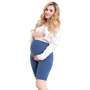 Colanti scurti, Pentru gravide, Cu talie speciala, Certificati Oeko Tex Standard 100, Din bumbac si elastan, Masura XL, Indigo