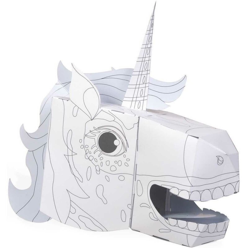 Fiesta crafts - set creativ coloreaza-ti propria masca 3d unicorn