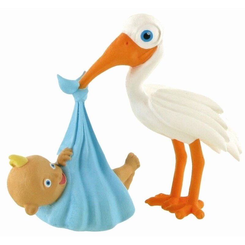 Figurina comansi - moments-stork with baby boy