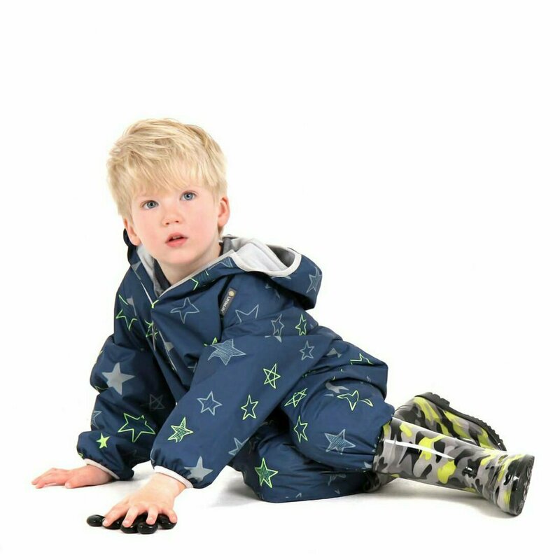 Combinezon Impermeabil Fleece Navy Stars 6-12 luni