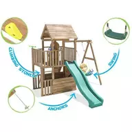 Complex de joaca BalconyFort ™ Single Swing, tobogan verde, Dunster House