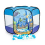 Cort de joaca pentru copii tip piscina uscata, cu 100 de bile colorate incluse, iPlay, 90 x 90 x 70 cm, Albastru - 2