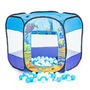 Cort de joaca pentru copii tip piscina uscata, cu 100 de bile colorate incluse, iPlay, 90 x 90 x 70 cm, Albastru - 4