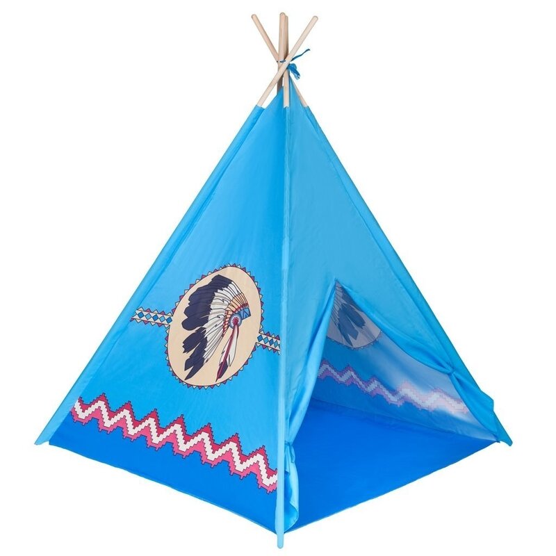 Playto - cort de joaca teepee stil indian, mic, albastru