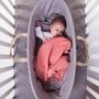 Cos bebe Childhome Moise din coji de porumb cu saltea, Husa Jerse Alb - 4