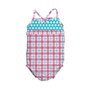 Iplay - Costum de baie fetita cu scutec inot integrat, 24 luni, SPF50+, Pink Squares - 1