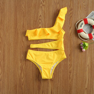 Costum de baie galben decupat Drool (Marime: 160)