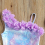 Costum de baie Sirena cu floricele aplicate Drool (Marime: 110) - 5