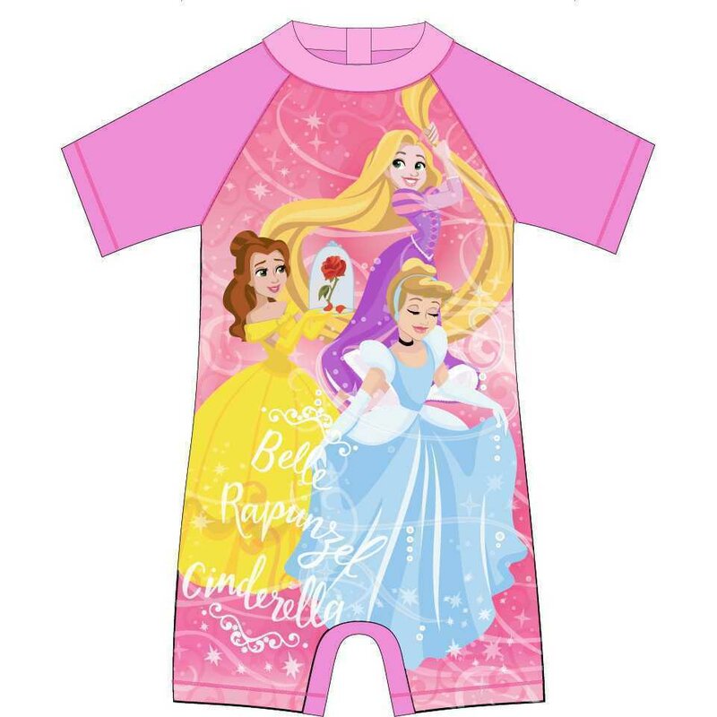 Costum de baie UV cu maneci scurte si fermoar Disney Princess EPLUSM EPMDISP5244A531