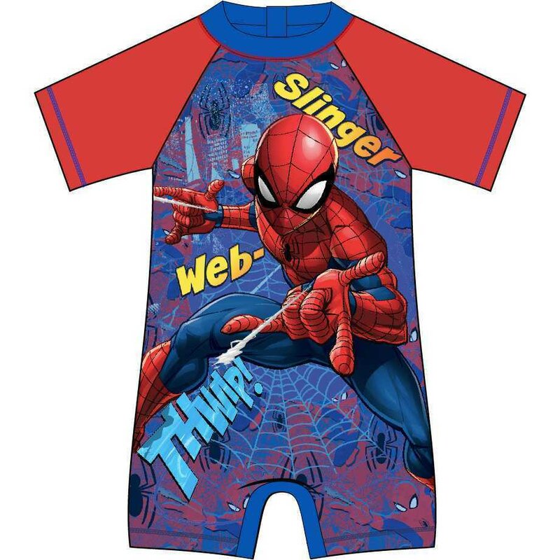 costum de baie bebelusi cu protectie uv Costum de baie UV cu maneci scurte si fermoar Spiderman EPLUSM EPMSPS52441437
