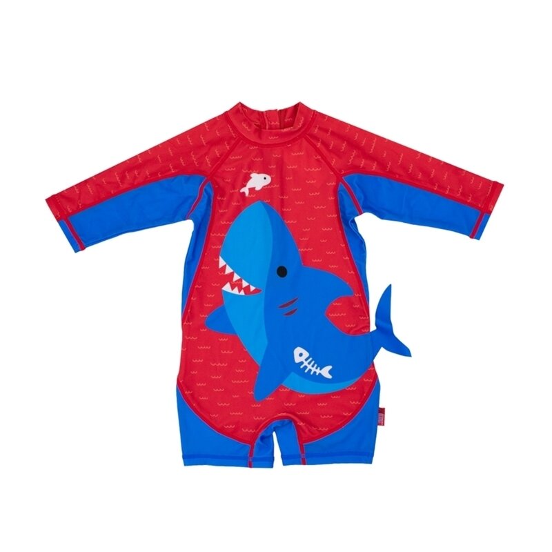 Costum de baie Zoocchini, protectie UPF50+, Marime L, 24-36 luni - Shark