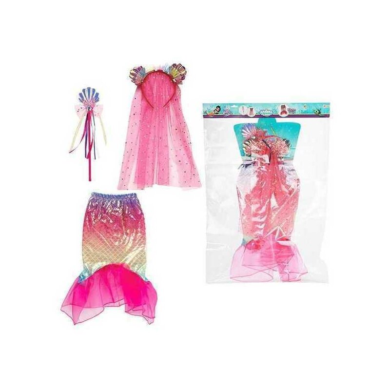Costum Sirena cu Fustita, Diadema si Bagheta Magica Toi-Toys TT12147A
