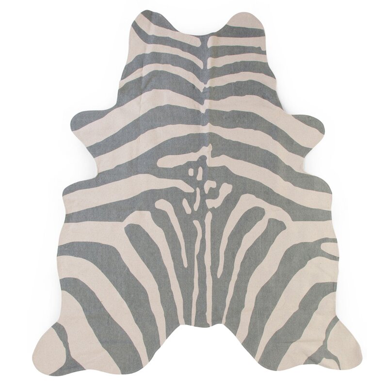 Childhome - covor bumbac 145x160 cm, zebra gri