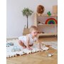Babyly - Covor patrat de joaca termoizolant din spuma, pentru copii si bebelusi, pliabil, Catifea Bej cu volanas, 100x100cm - 8