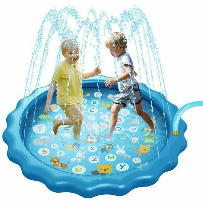 Covoras de joaca gonflabil cu fantana stropitoare 170 cm alfabet
