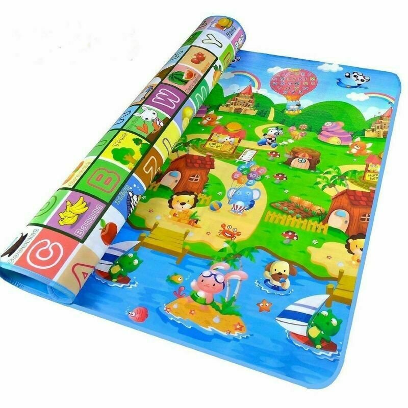 Covoras de joaca termic si educativ cu doua fete 180x120 cm my little farm