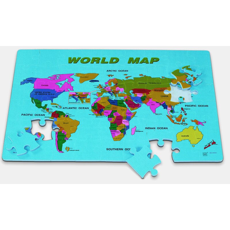 Cwr - puzzle de podea harta pamantului covoras din spuma, piese54