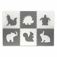 Covoras puzzle, Ricokids, Pentru copii, Din spuma, 120x120cm, 6 piese, Animale