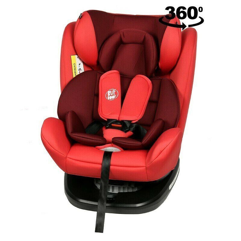 Buf boof - scaun auto tweety rotativ 360 grade cu isofix 0-36 kg baza neagra red