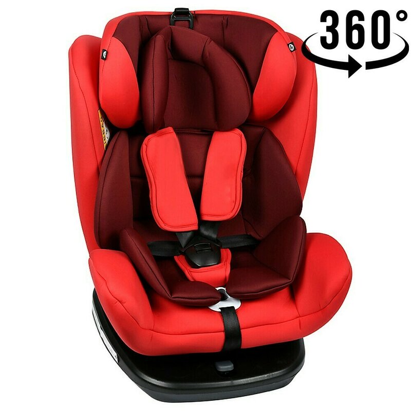Crocodile - Scaun auto Tweety, rotativ 360 grade, cu Isofix, 0-36 kg, baza neagra, Red