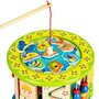 Cub educational din lemn cu jocuri, blocuri si pescuit Ecotoys HM175920 - 5