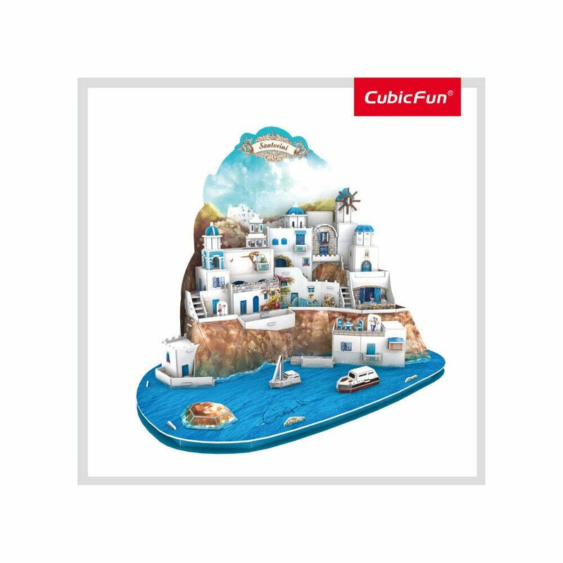Cubic Fun – Puzzle 3D Insula Santorini (Nivel Complex 129 Piese) Jucarii & Cadouri