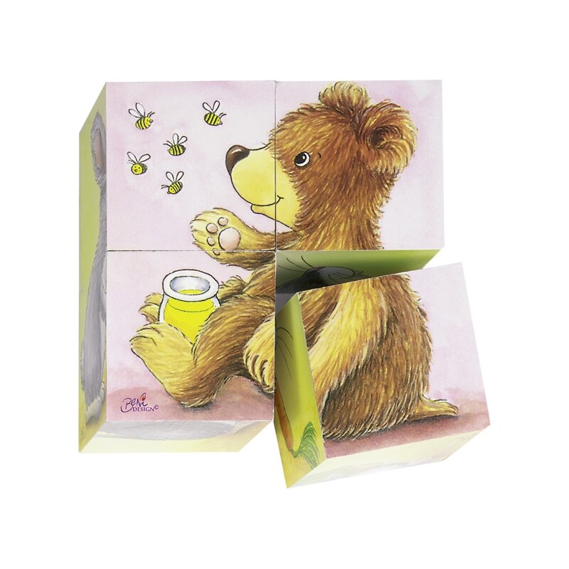 Goki - puzzle cubic pui de animale puzzle copii, piese4