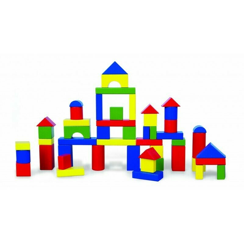 Viga - set de constructie cuburi , 50 buc, 3.5 cm, multicolor