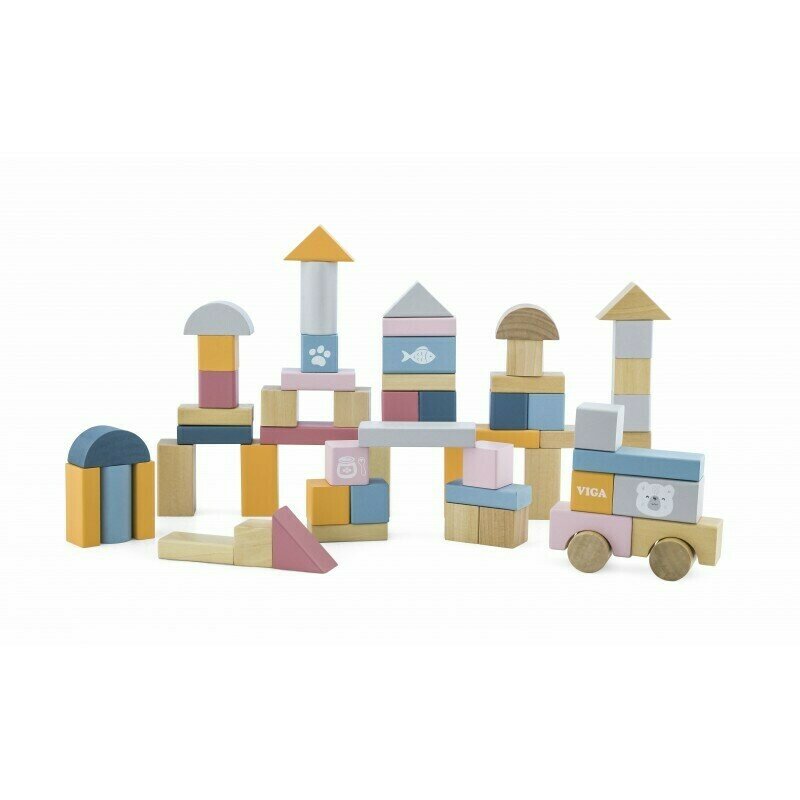 Viga - set de constructie cuburi , polarb , 60 buc