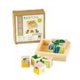 Cuburi educationale din lemn tip puzzle cu dinozauri Ecotoys MA442 - 1