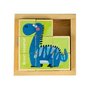 Cuburi educationale din lemn tip puzzle cu dinozauri Ecotoys MA442 - 2