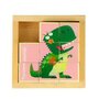 Cuburi educationale din lemn tip puzzle cu dinozauri Ecotoys MA442 - 4