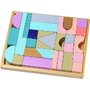 Cuburi multicolore din lemn ECOTOYS cu suport tip tava - 2