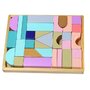Cuburi multicolore din lemn ECOTOYS cu suport tip tava - 3