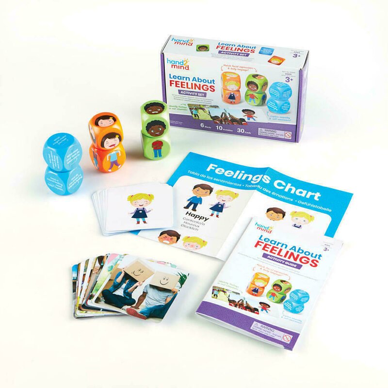 Hand2mind - joc educativ cuburi pentru conversatii invata totul despre emotii