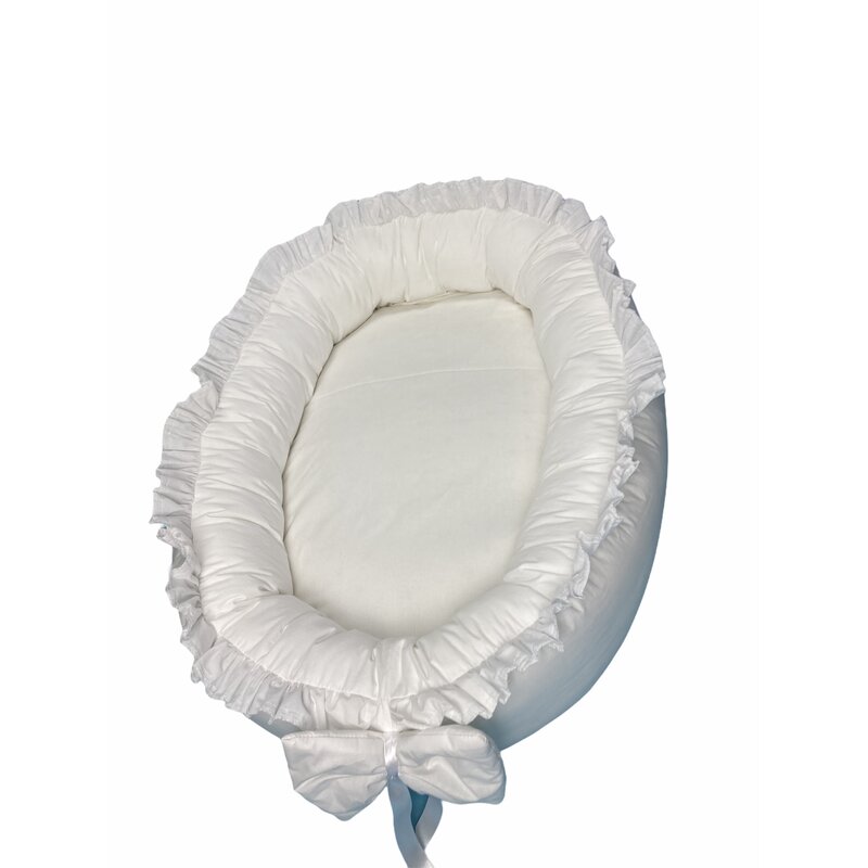 Deseda - cuib baby nest bebelusi cu volanase alb lux