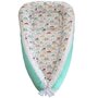 Ingrid’s Fabrics - Suport de dormit Cuib bebelusi Masinute din Bumbac, 90x50 cm, Turcoaz - 1
